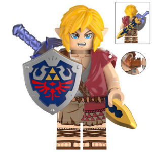 The Legend of Zelda Link Custom Minifigure Holding Sword and Shield Adventure Premium ABS Material