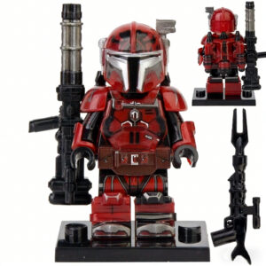 Star Wars Red & Black Heavy Infantry Custom Minifigure Heavy Infantry Armed Battle-ready Premium ABS Material