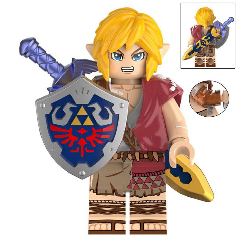 The Legend of Zelda Link Custom Minifigure Holding Sword and Shield Adventure Premium ABS Material