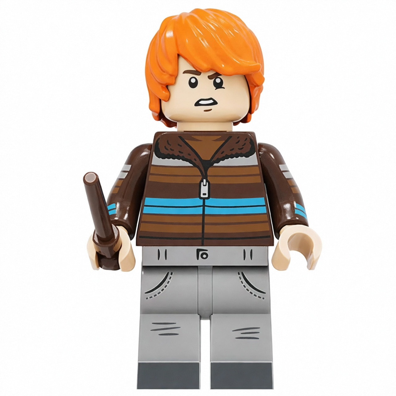Harry Potter Ron Weasley Custom Minifigure Casual Holding Wand High-quality ABS Plastic Premium Print Collectible Universe Compatible