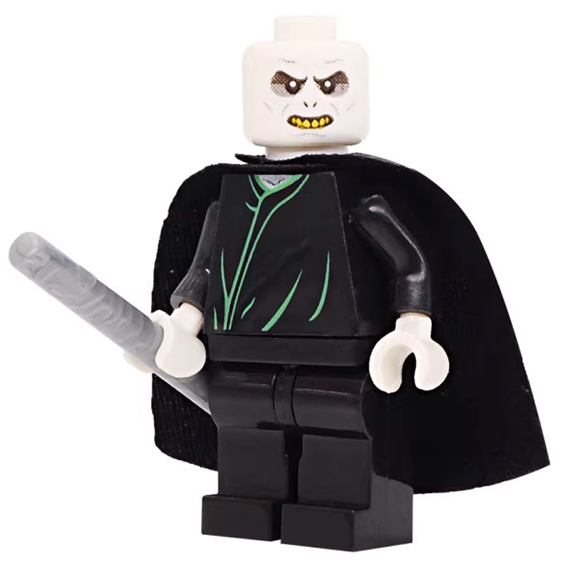 Harry Potter Severus Snape Custom Minifigure Holding Wand Dark Robe Spell Casting Collectible Universe Brick System Compatible