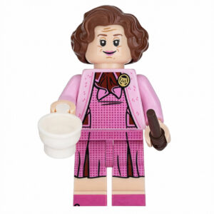 Harry Potter Dolores Umbridge Custom Minifigure Holding Teacup Wielding Wand Collectible Universe Compatible Building Brick Figure