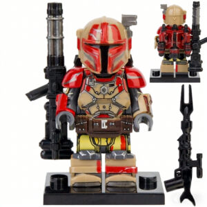 Star Wars Red & Tan Heavy Infantry Custom Minifigure Heavy Infantry Armed Battle Ready High-Quality ABS Plastic Precision Injection Molding Compatible with Major Brick Systems
