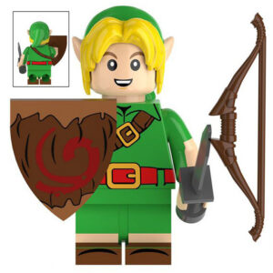 The Legend of Zelda Link Custom Minifigure Holding Shield Holding Sword Standing with Bow High-Quality ABS Plastic Compatible with Building Bricks