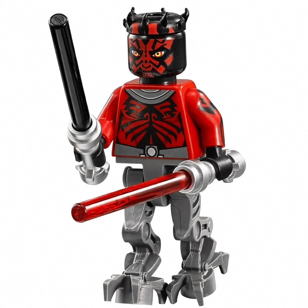 Star Wars Darth Maul Custom Minifigure Dual Lightsaber Sith Lord High-Quality ABS Plastic Compatible with Building Blocks