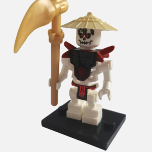 Ninjago Skeleton Sensei Wu Custom Minifigure Undead Holding Scythe Standing Pose Collectible Universe Compatible Blocks