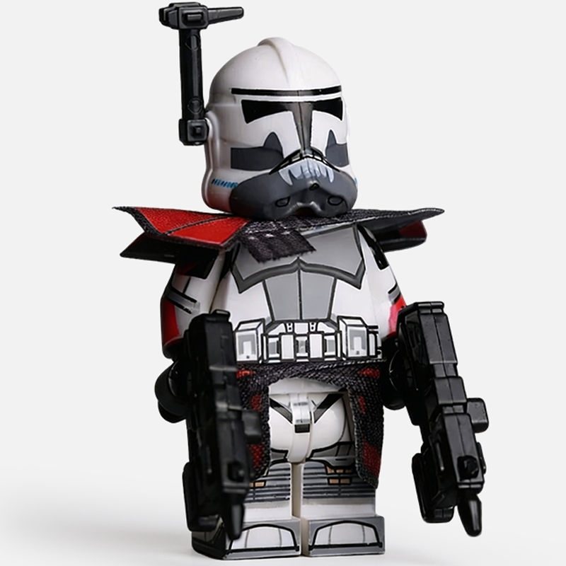Star Wars Coruscant Guard Commander Custom Minifigure Standing Armed Command Presence High-Quality ABS Plastic Compatible with Major Brick Systems