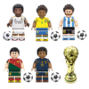 Cristiano Ronaldo, Neymar, Messi, Mbappé & Vinicius MOC Mini Figures, FIFA World Cup Stars, Compatible with Building Bricks