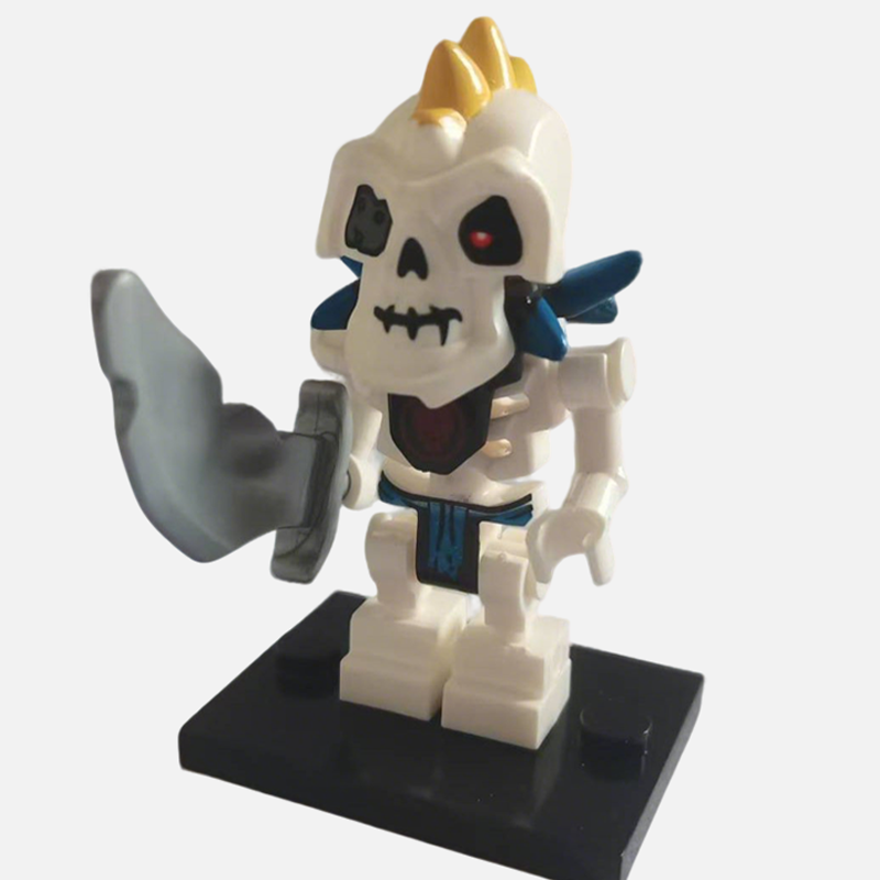 Ninjago Samukai Custom Minifigure Four-Armed Skeleton Holding Axe High-Quality ABS Plastic Compatible with Major Building Blocks