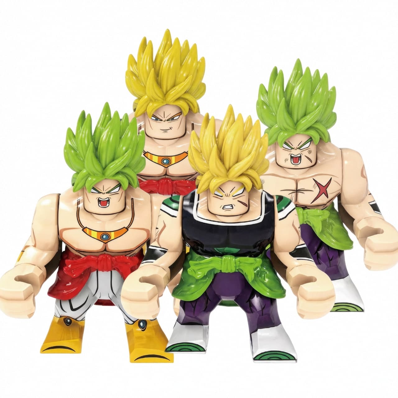 Dragon Ball Broly Big Figure Set with 4pcs LEGO-Compatible Custom Minifigures Collectible Building Blocks Toys