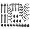 Medieval Weapon and Armor Accessories for LEGO-Compatible Minifigures, Swords, Axes, Shields, Helmets, and More