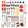Medieval Weapon and Armor Accessories for LEGO-Compatible Minifigures, Swords, Axes, Shields, Helmets, and More