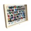 Wooden Minifigure Display Frame with Building Block Baseplate – Wall-Mounted Collectible Figure Storage Case
