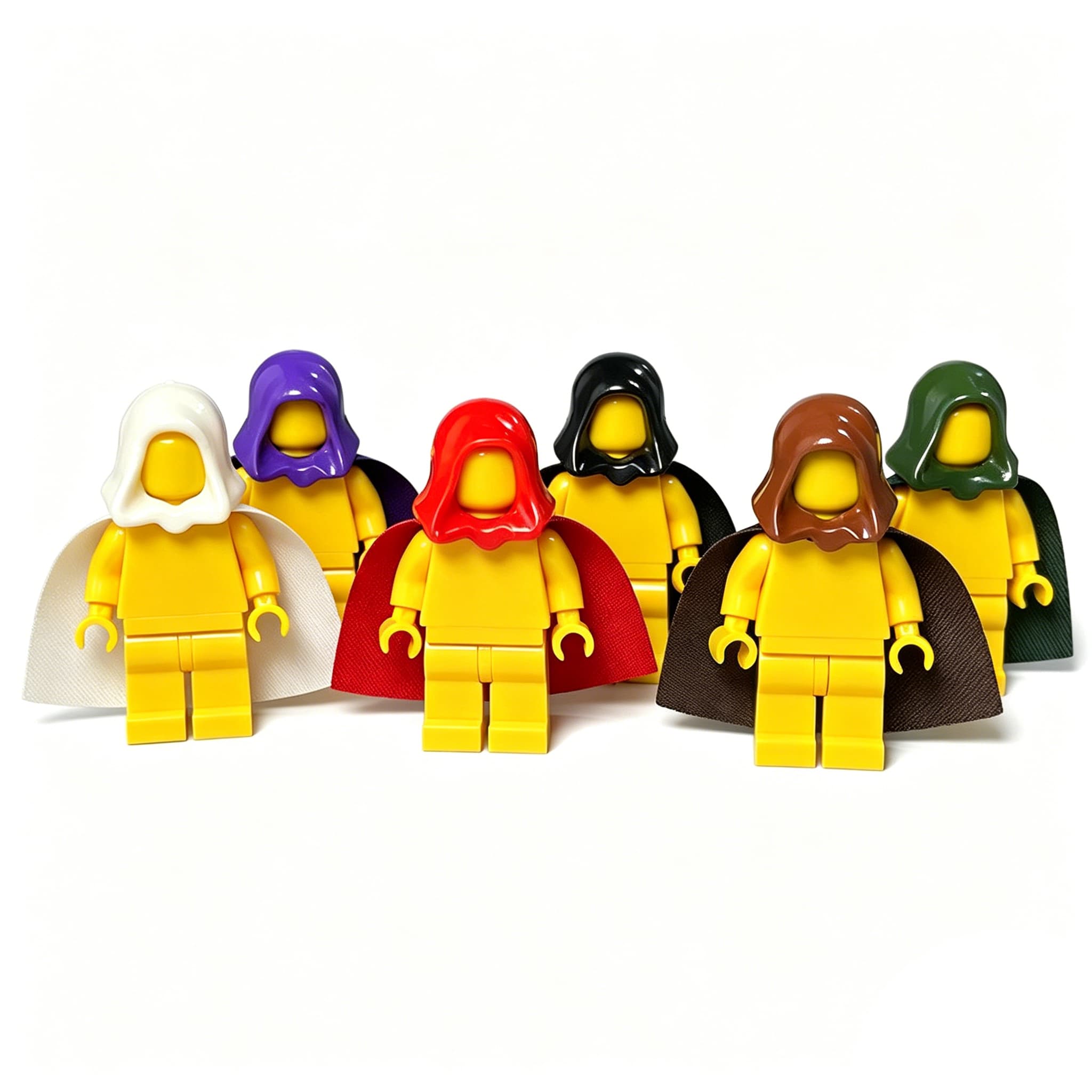 Hooded Cloak Accessories for LEGO-Style Minifigures, Cape and Hood Parts