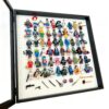 Wooden Minifigure Display Frame with Building Block Baseplate – Wall-Mounted Collectible Figure Storage Case